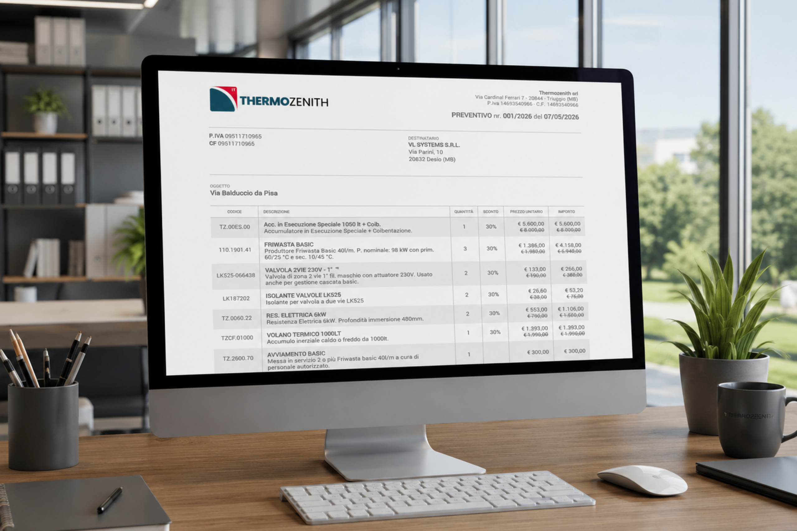 Preventivazione e supporto alla vendita Thermozenith Italia